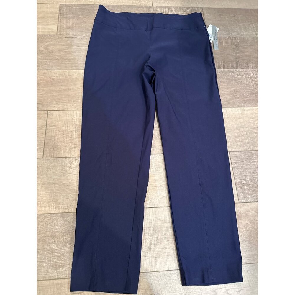 New Directions Womens Petite Navy Slim Leg Pants 16P Flex Stretch